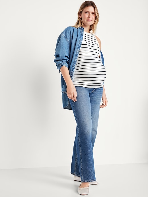 Image number 3 showing, Maternity High-Neck Striped Tank Top