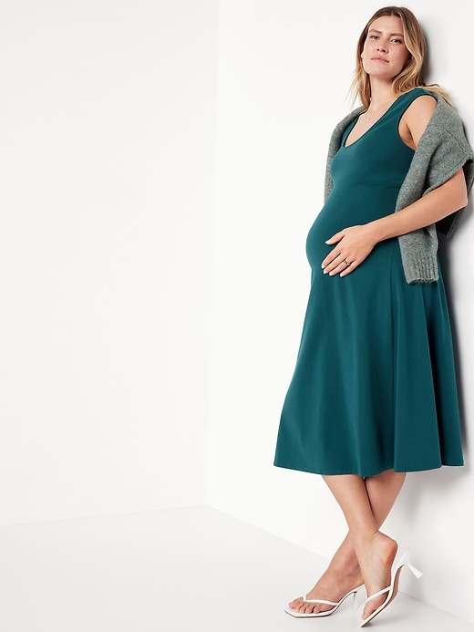 Image number 3 showing, Maternity Fit and Flare Midi Dress