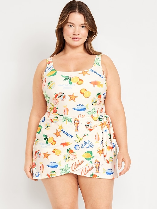 Image number 7 showing, Matte Side-Tie Swim Dress