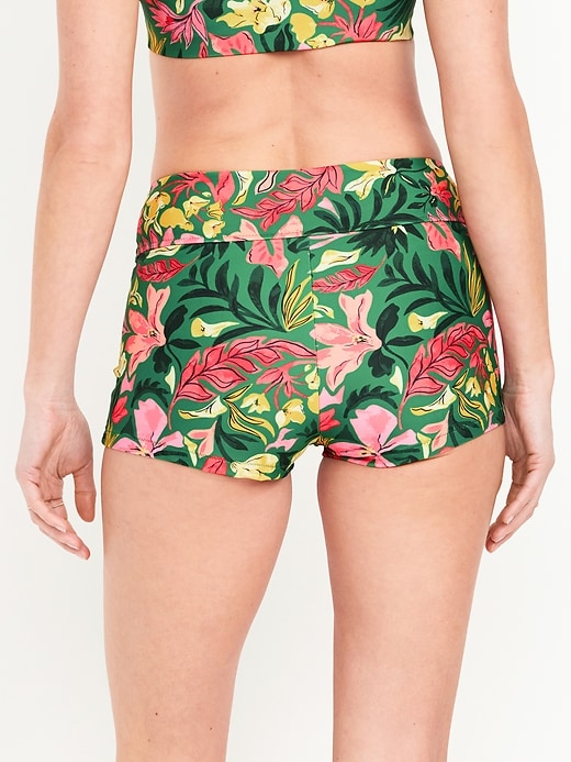 Image number 8 showing, High-Waisted Matte Swim Shorts -- 2-inch inseam