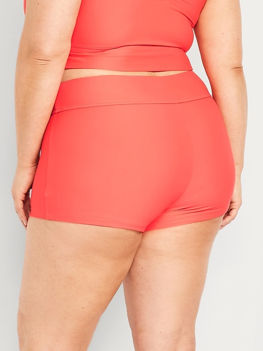 Image number 8 showing, High-Waisted Matte Swim Shorts -- 2-inch inseam