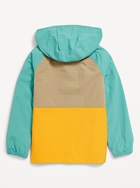 View large product image 3 of 3. Water-Resistant Ripstop Color-Block Jacket for Boys