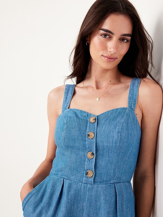 Image number 3 showing, Button-Front Cami Jumpsuit