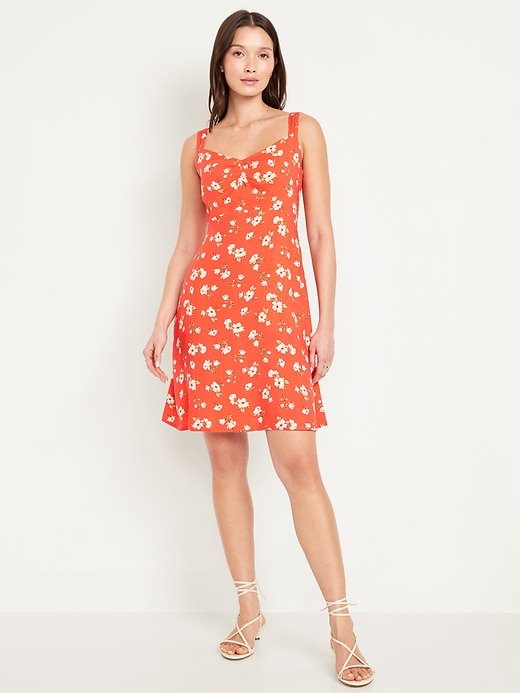 Image number 1 showing, Fit & Flare Crepe Mini Dress