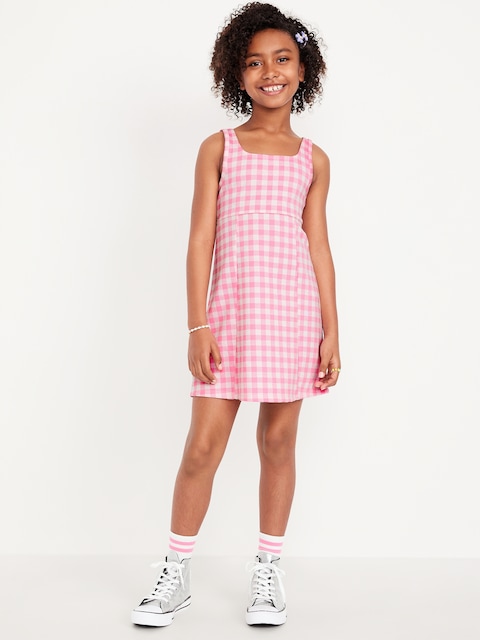 Printed Sleeveless Swing Dress for Girls