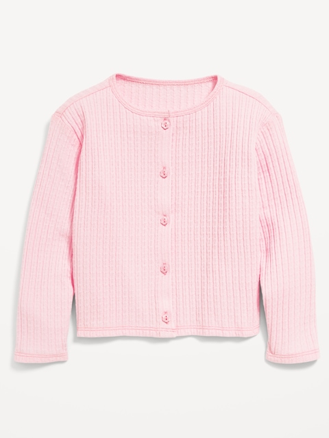 Button-Front Cardigan Sweater for Toddler Girls