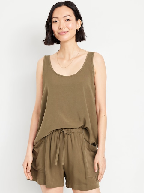 Scoop-Neck Shell Tank Top
