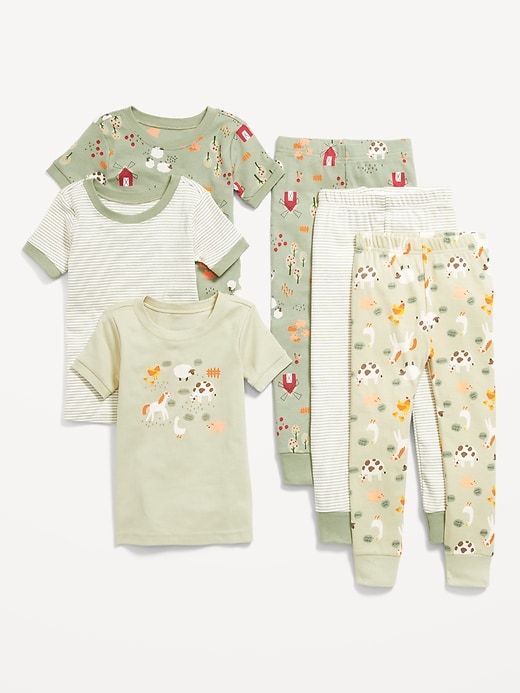 View large product image 1 of 1. Printed Snug-Fit Pajama 6-Piece Set for Toddler & Baby