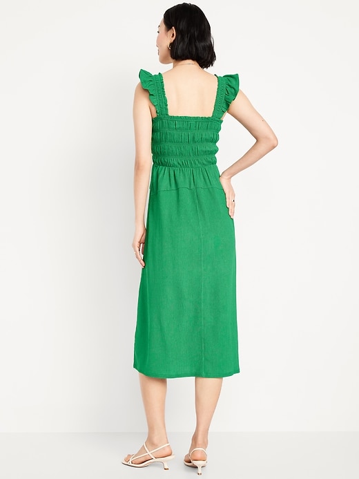 Image number 2 showing, Fit & Flare Lightweight Smocked Midi Dress