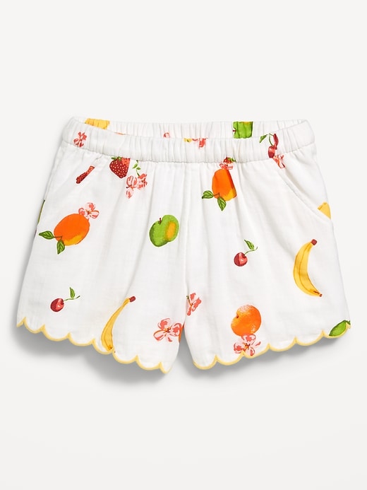 L'image numéro 4 présente Short en double tissage à motif à garniture festonnée pour fille