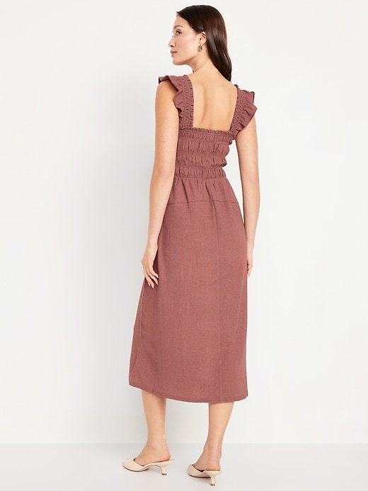 Image number 2 showing, Fit & Flare Lightweight Smocked Midi Dress