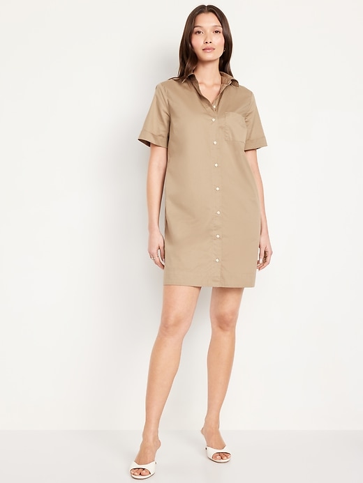 Image number 1 showing, Button-Down Mini Shirt Dress