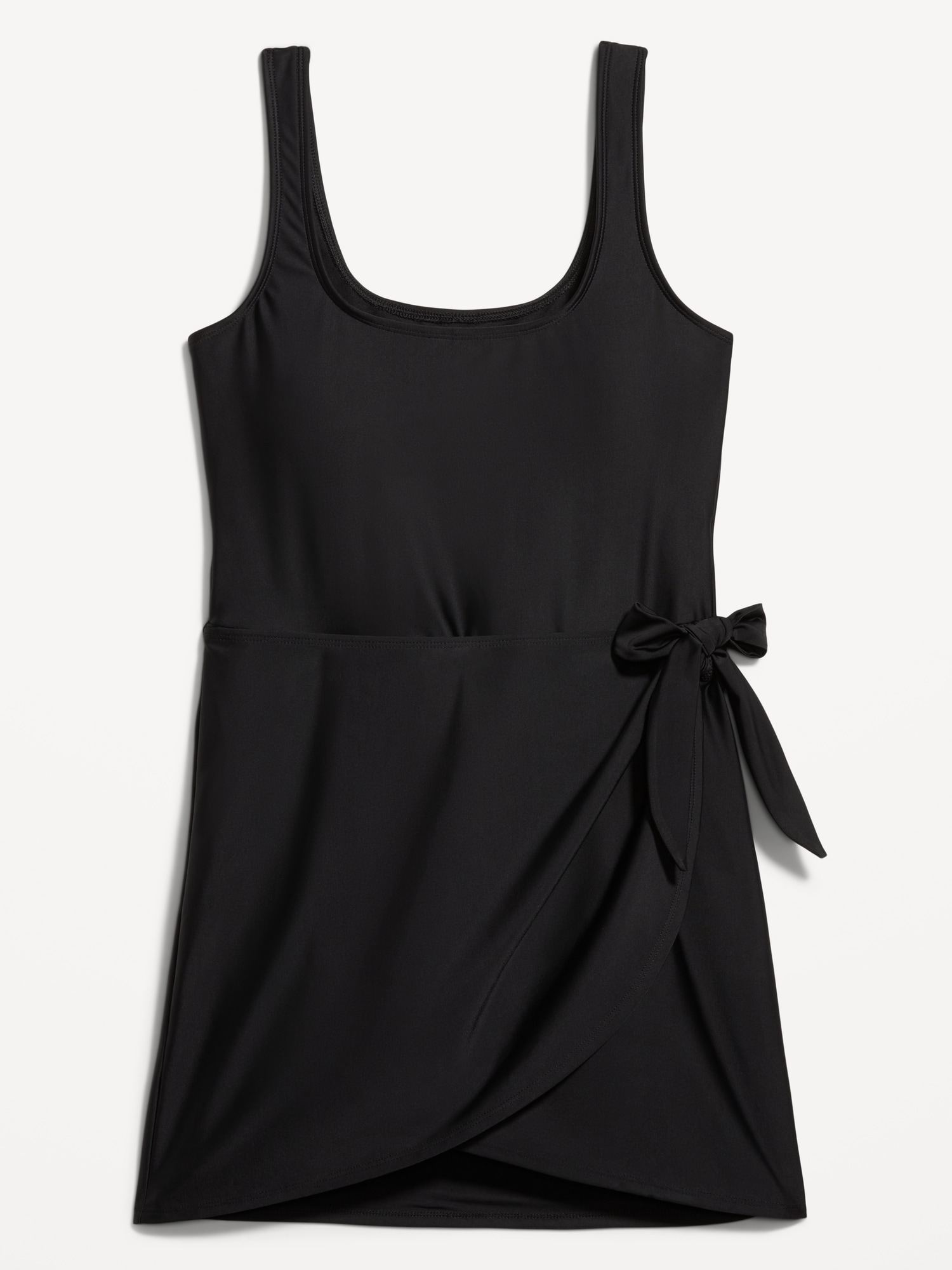 Matte Side-Tie Swim Dress