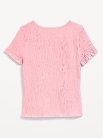 Image number 2 showing, Short-Sleeve Smocked Graphic Top for Girls