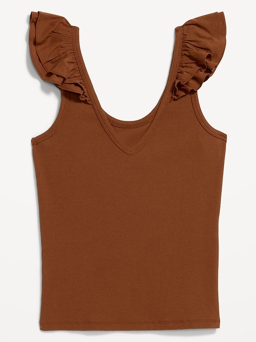 Image number 4 showing, Ruffle-Trim Mixed Material Top