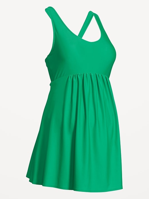 Image number 3 showing, Maternity Halter Swim Dress