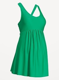 Image number 2 showing, Maternity Halter Swim Dress