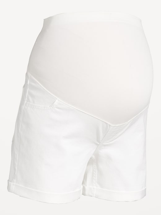 Image number 6 showing, Maternity Full-Panel OG Straight Jean Shorts -- 5-inch inseam