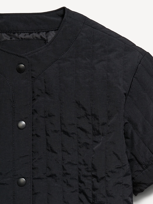 Image number 4 showing, Oversized Quilted Baseball Jacket for Boys