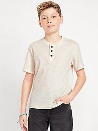 Image number 1 showing, Short-Sleeve Henley T-Shirt for Boys