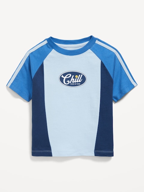 Oversized Color-Block Graphic T-Shirt for Toddler Boys