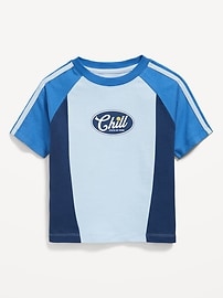 L'image numéro 1 présente T-shirt surdimensionné aux couleurs contrastées pour tout-petit garçon