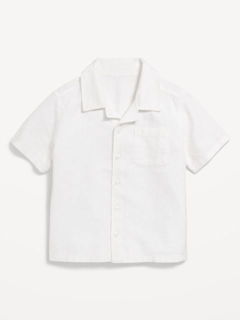 Linen-Blend Pocket Shirt for Toddler Boys