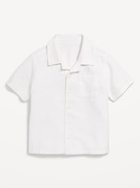 Image number 1 showing, Linen-Blend Pocket Shirt for Toddler Boys