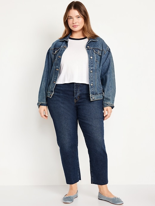 Image number 6 showing, Curvy High-Waisted OG Straight Button-Fly Ankle Jeans