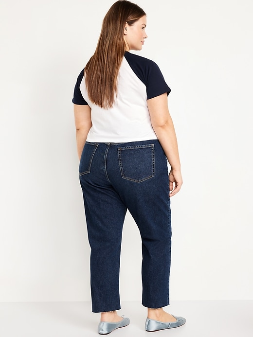 Image number 7 showing, Curvy High-Waisted OG Straight Button-Fly Ankle Jeans