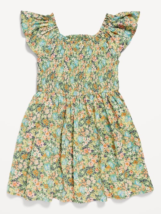 View large product image 2 of 2. Printed Flutter-Sleeve Smocked Dress for Toddler Girls