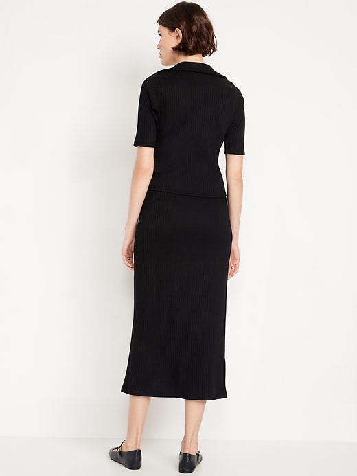 Image number 7 showing, High-Waisted Ribbed Midi Skirt