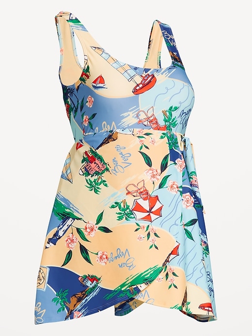 Image number 2 showing, Maternity Classic Wrap Swim Dress