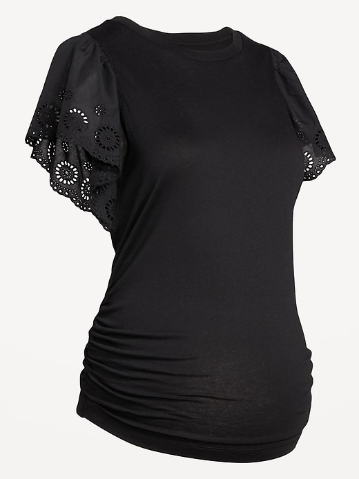 Image number 4 showing, Maternity EveryWear Flutter Sleeve Top