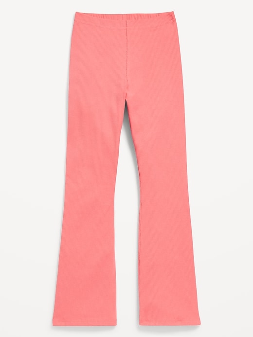 View large product image 1 of 3. Full-Length Ribbed Flared Leggings for Girls