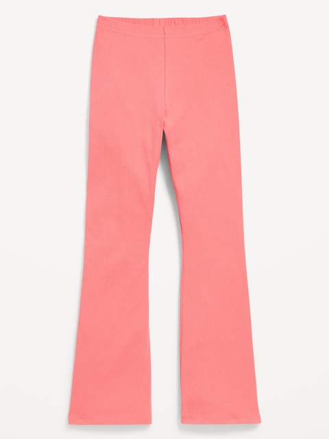 Full-Length Ribbed Flared Leggings for Girls