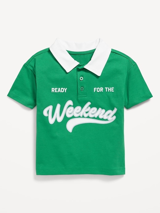 View large product image 1 of 2. Short-Sleeve Jersey-Knit Polo Shirt for Toddler Boys