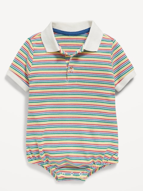 Short-Sleeve Polo One-Piece for Baby