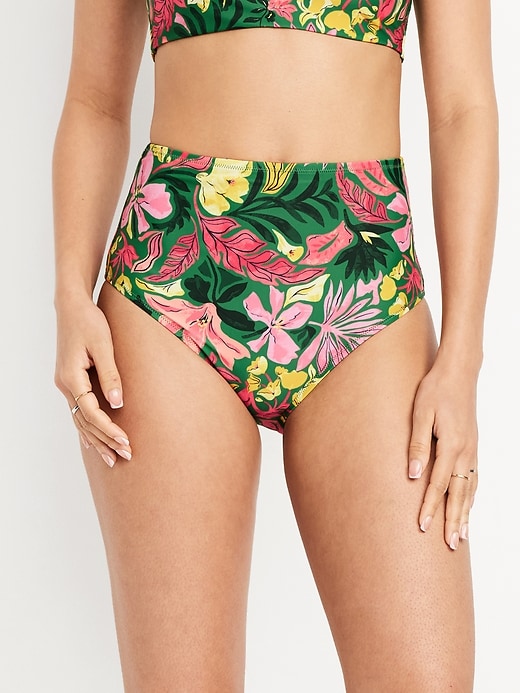 Image number 1 showing, Matte High-Waisted Bikini Swim Bottoms