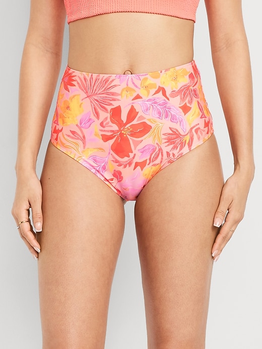 Image number 1 showing, Matte High-Waisted Bikini Swim Bottoms