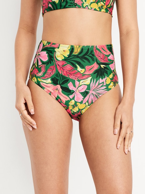 Matte High-Waisted Bikini Swim Bottoms