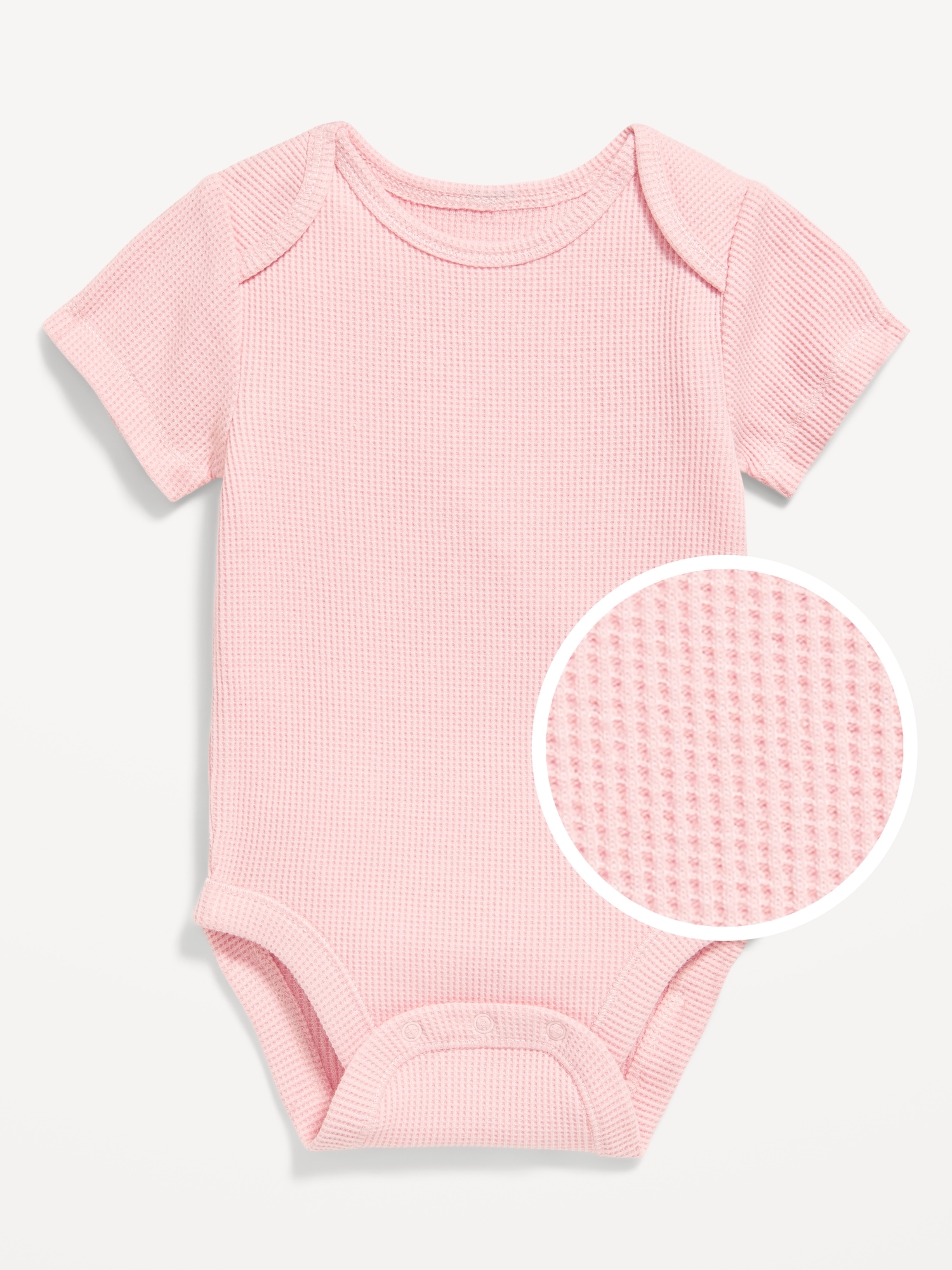 Unisex Short-Sleeve Waffle-Knit Bodysuit for Baby