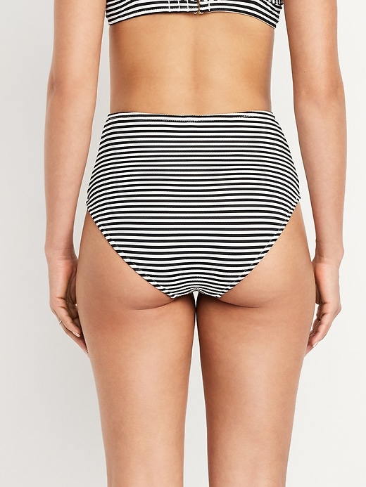 Image number 2 showing, High-Waisted Textured Bikini Swim Bottoms