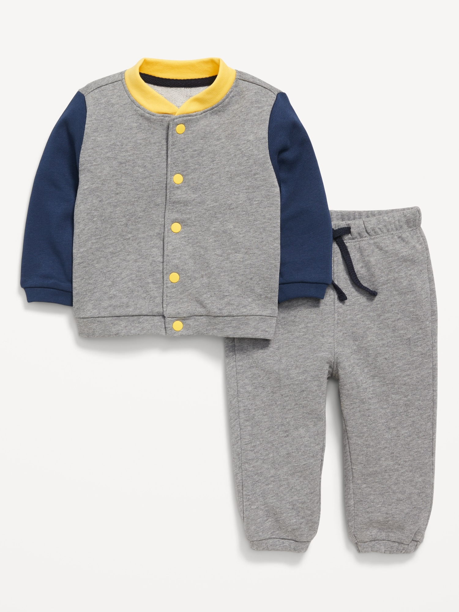 French Terry Bomber Jacket and Sweatpants Set for Baby