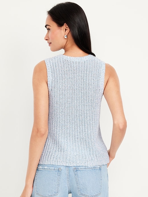 Image number 2 showing, Sleeveless Open-Stitch Sweater