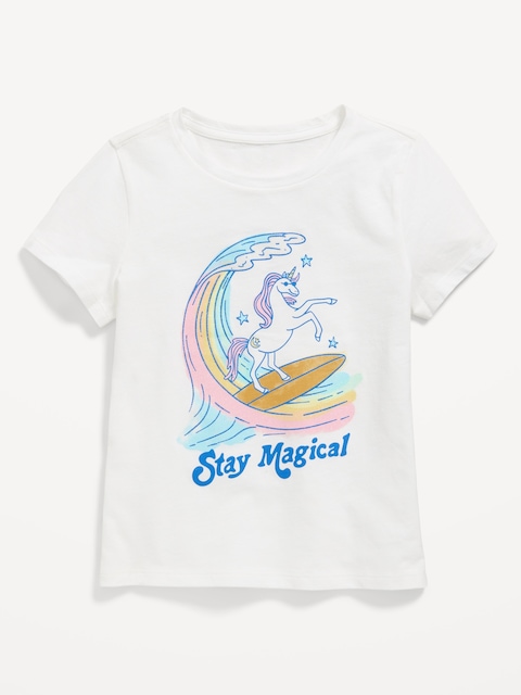 Short-Sleeve Graphic T-Shirt for Girls - White