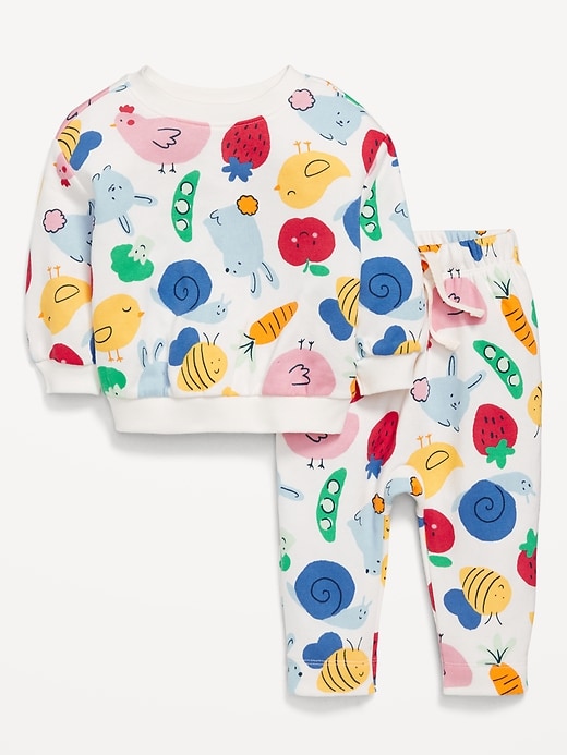 View large product image 1 of 2. Printed French Terry Sweatshirt and Leggings Set for Baby