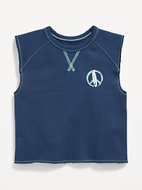 Image number 2 showing, Oversized Sleeveless Fleece Graphic Top for Toddler Boys