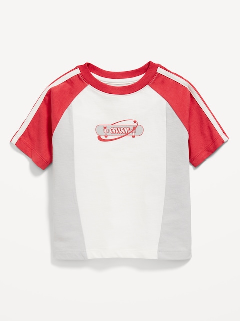Oversized Color-Block Graphic T-Shirt for Toddler Boys