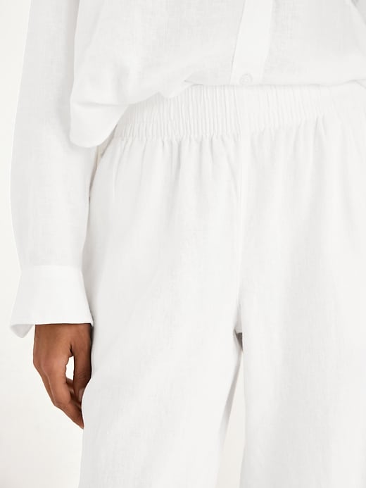 Image number 10 showing, High-Waisted Linen-Blend Wide-Leg Pants